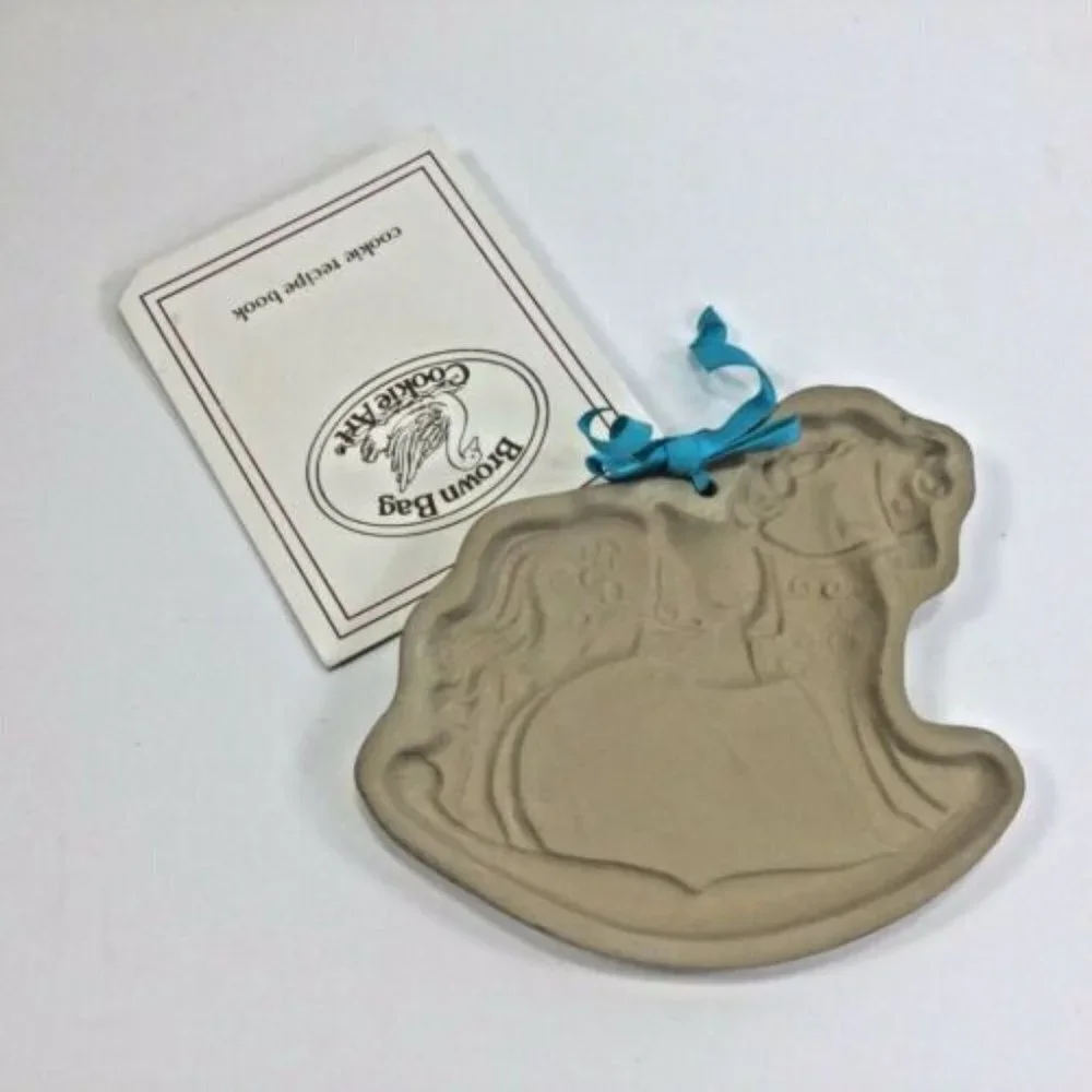 Brown Bag Cookie Art Rocking Horse Mold 1984 Unused‎ with Recipe Book Vintage